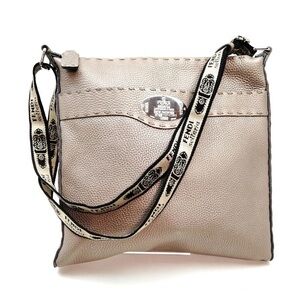 🏆💎💯 Fendi Silver Gray Leather Crossbody Bag